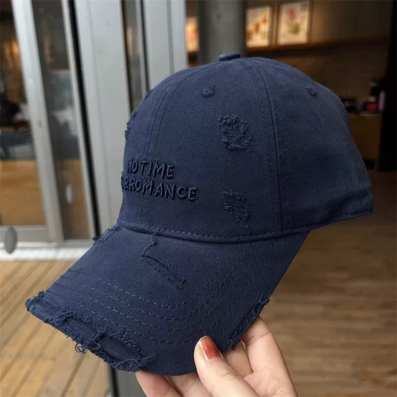 Distressed Embroidered Baseball Cap