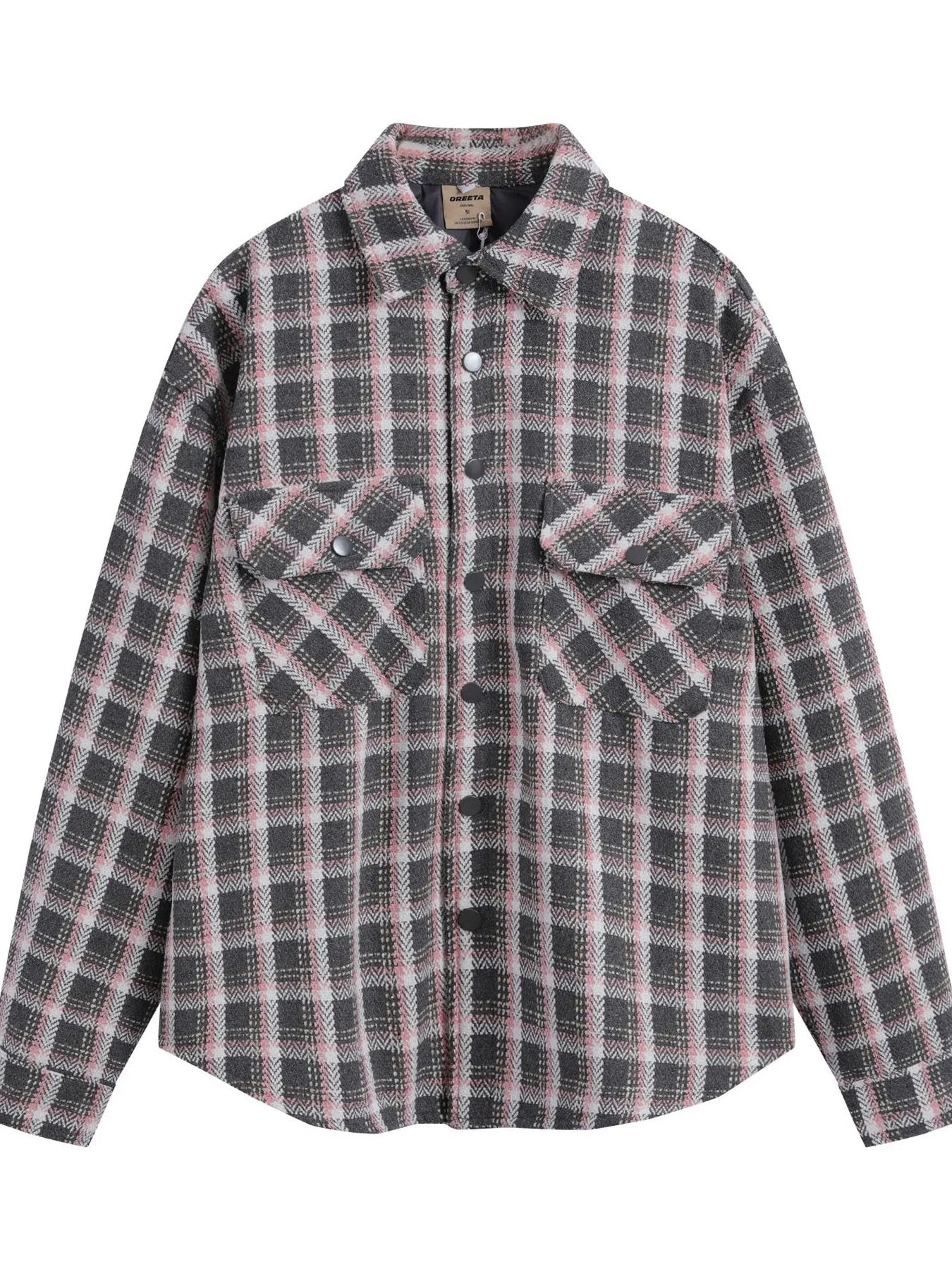 Men's Oversized Plaid Collared Neck Shirt