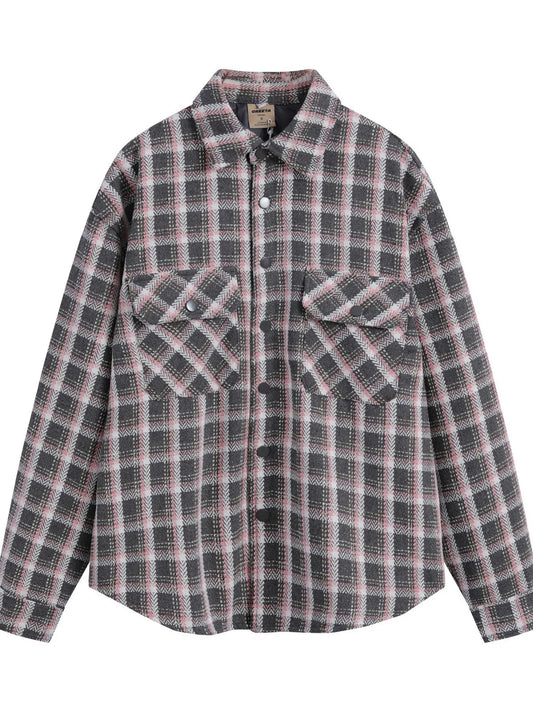 Men's Oversized Plaid Collared Neck Shirt