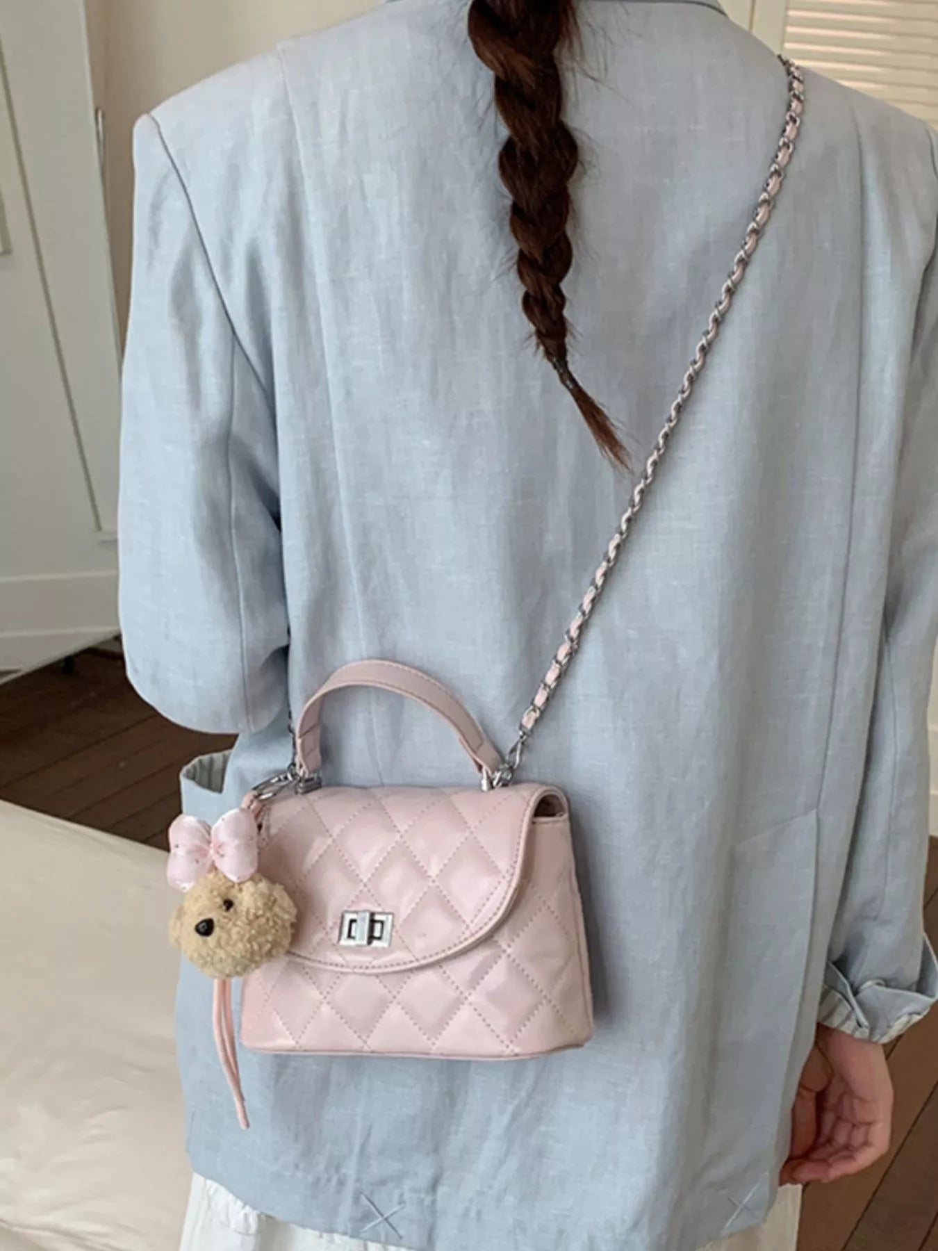 Quilted Chain Strap Crossbody Bag