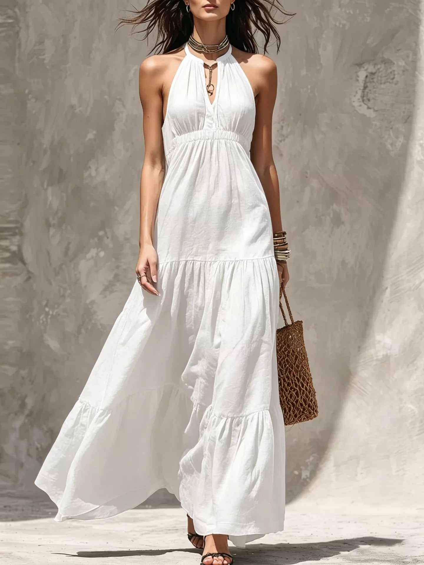 Sleeveless Tiered Maxi Dress