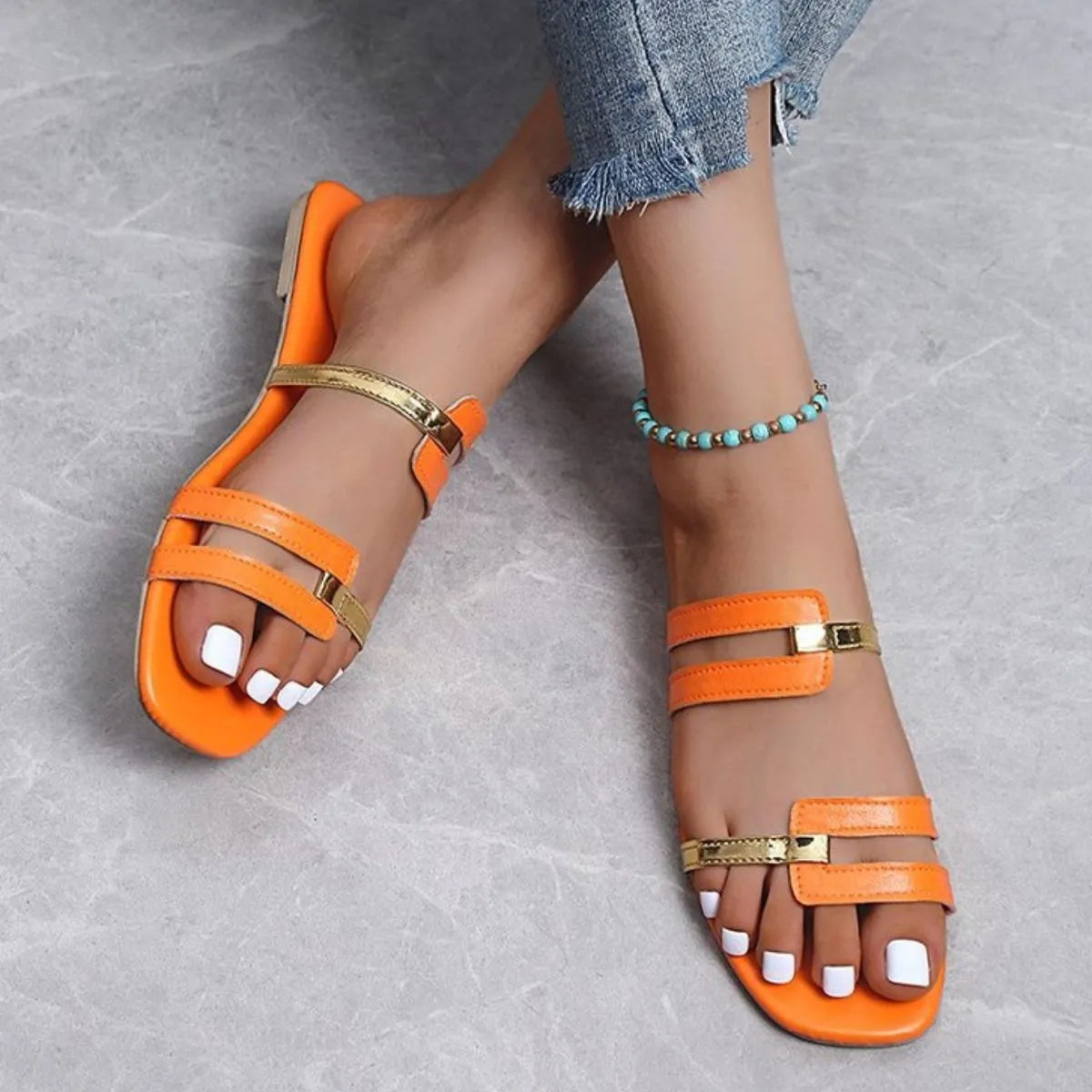 Open Toe Flats Sandals