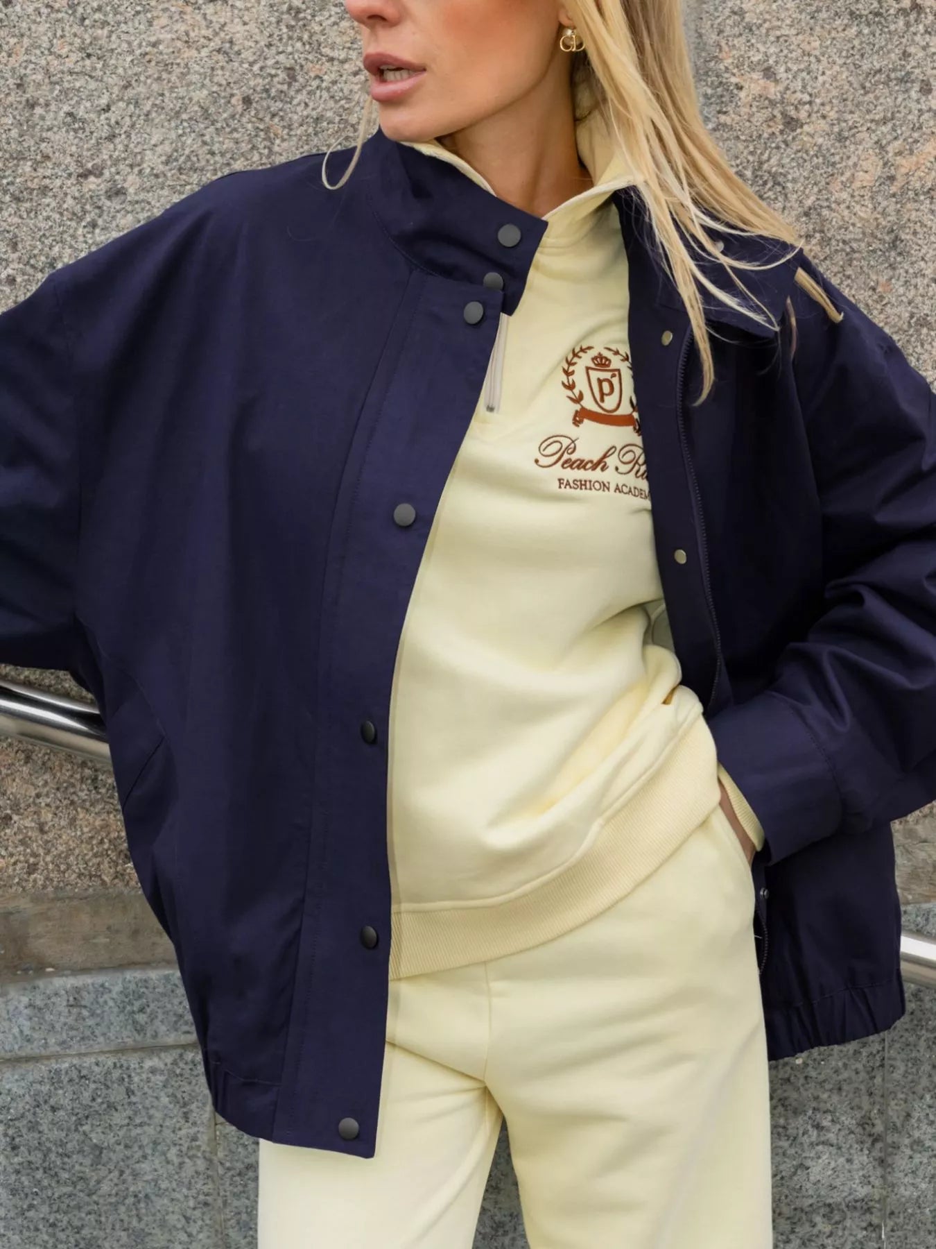 Snap Down Dropped Shoulder Jacket