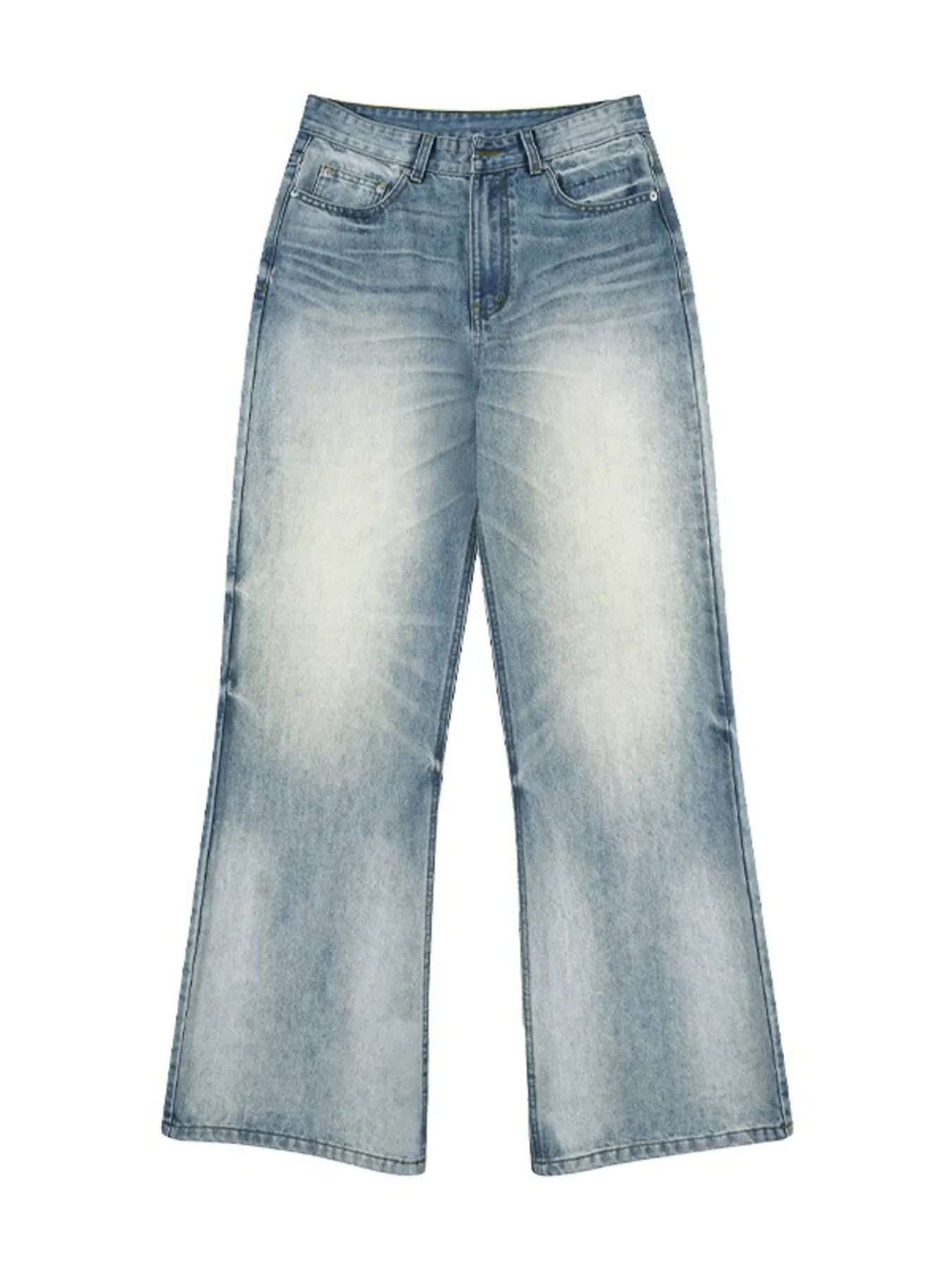 Men's Full Size Vintage Wash Flare Jeans Plus Size