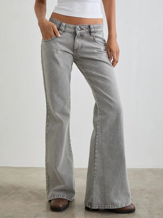 Low Rise Flare Leg Jeans