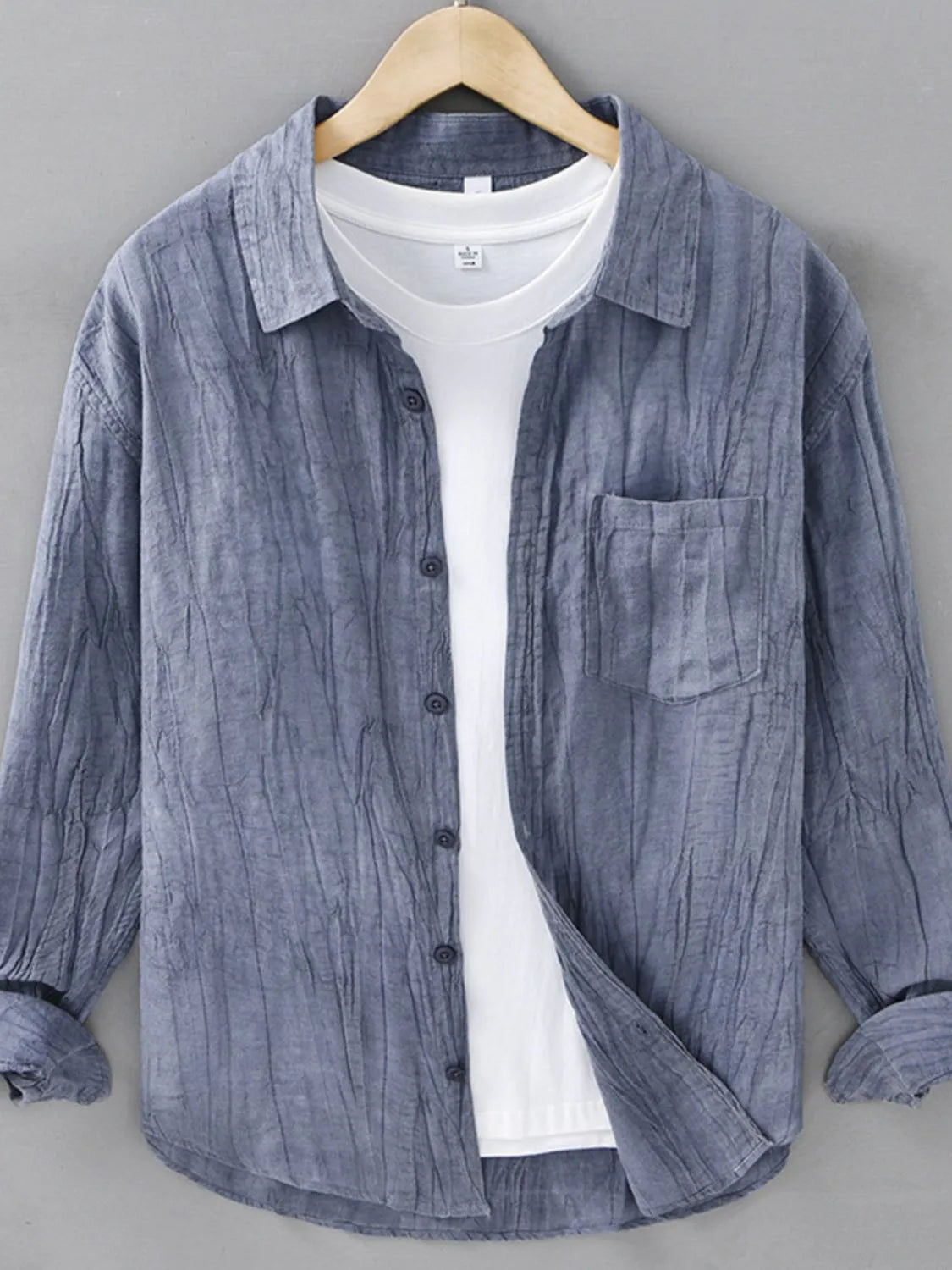Men's Plus Size Button Up Long Sleeve Shirt