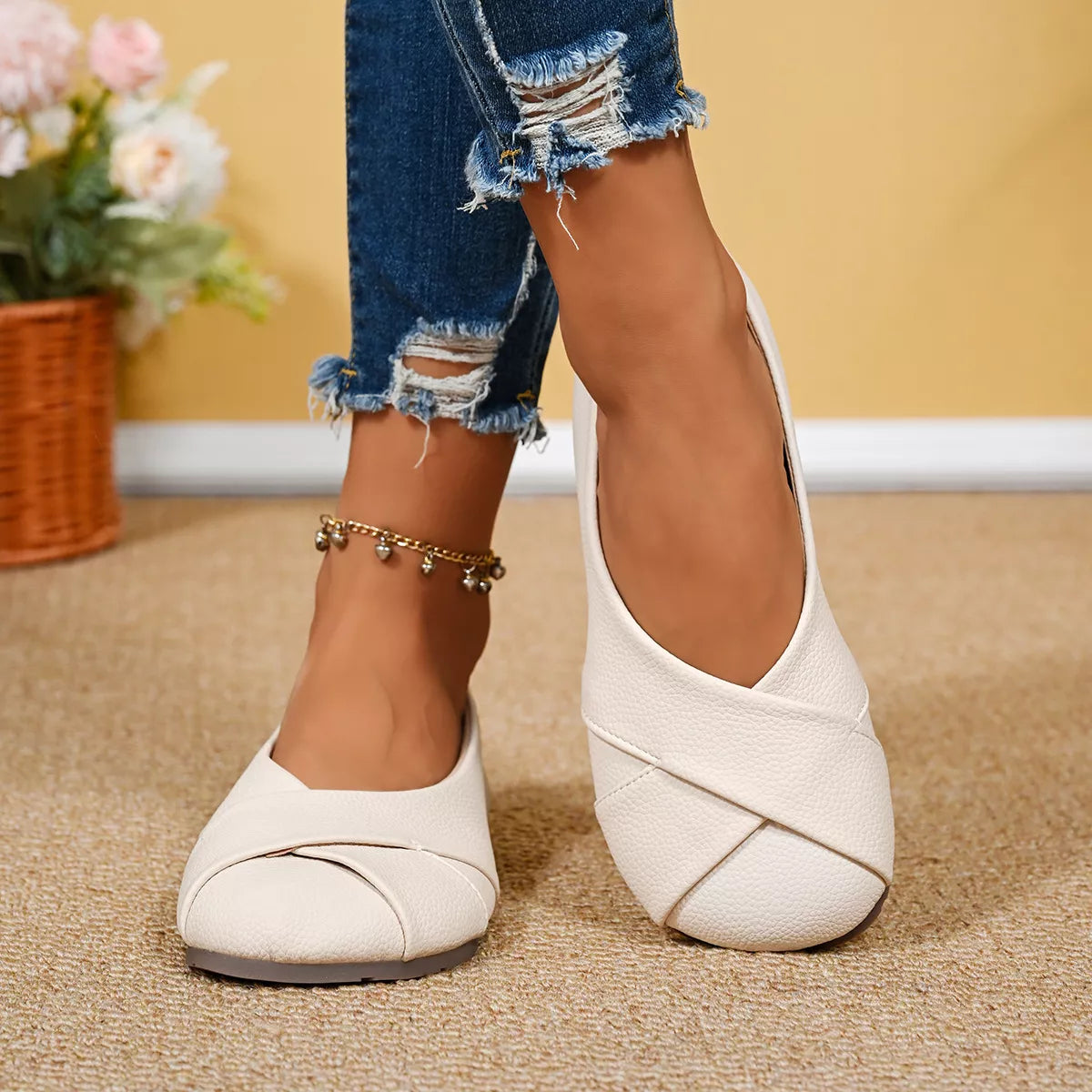 Round Toe Slip-Ons
