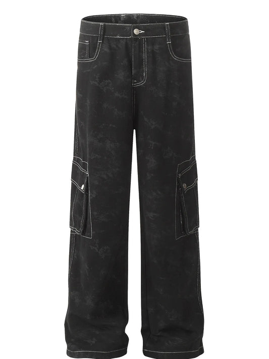 Men's Contrast Stitching Loose Fit Pants