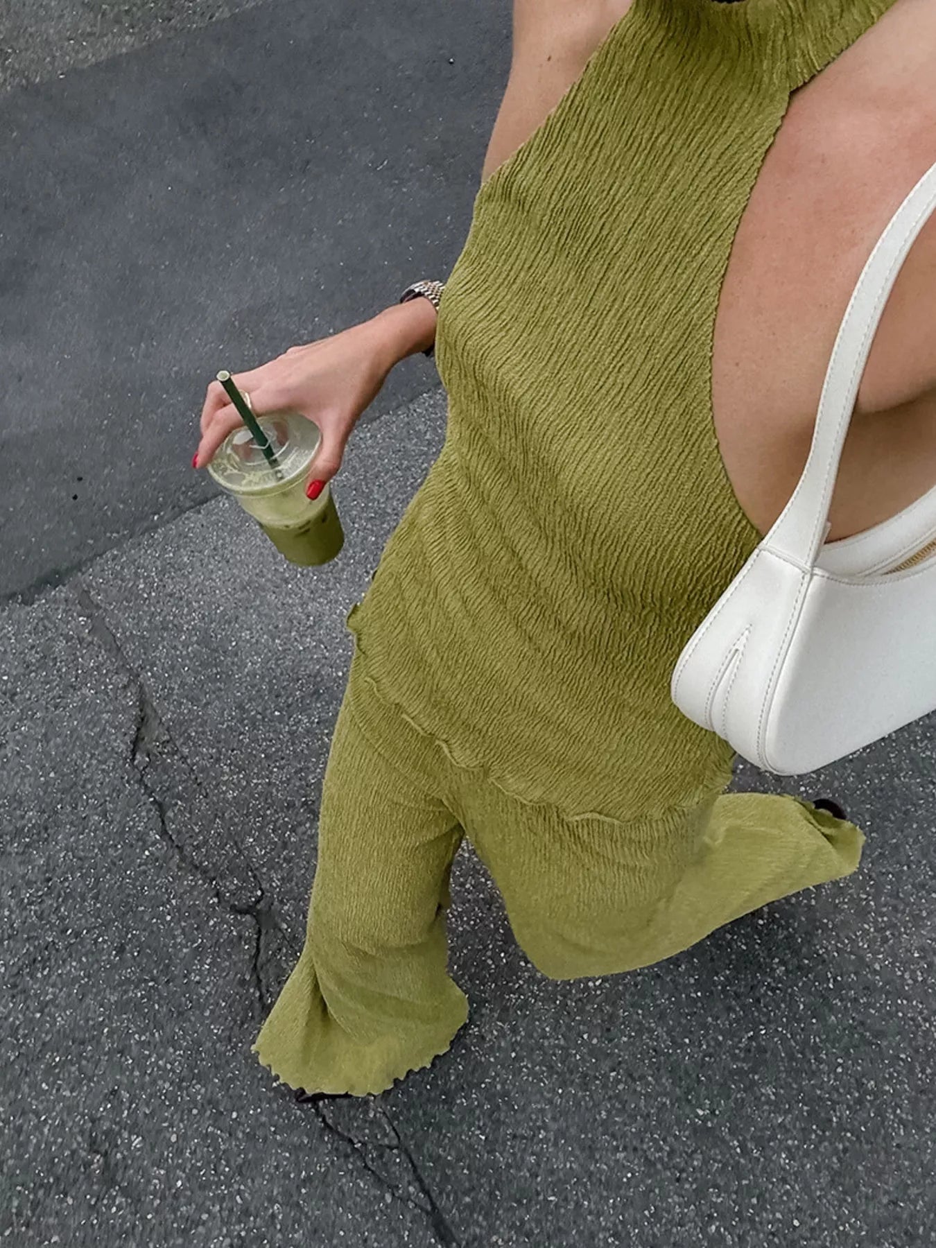 Sleeveless Top and Wide-Leg Pants Two-Piece Set