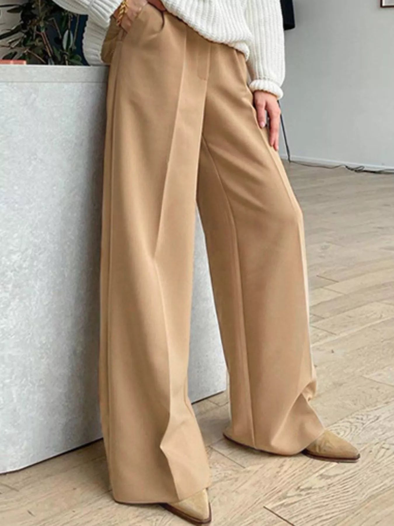 Wide Leg Pleated Pants