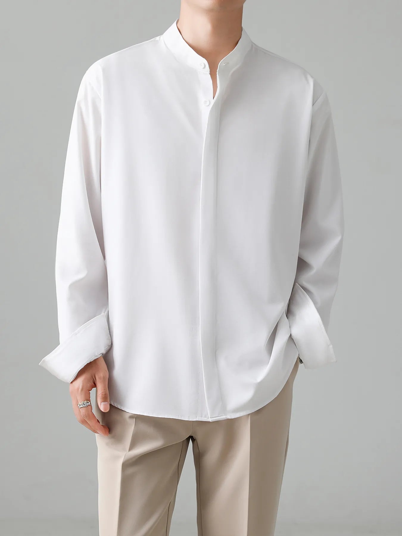 Men's Full Size Button Down Long Sleeve Shirt Plus Size