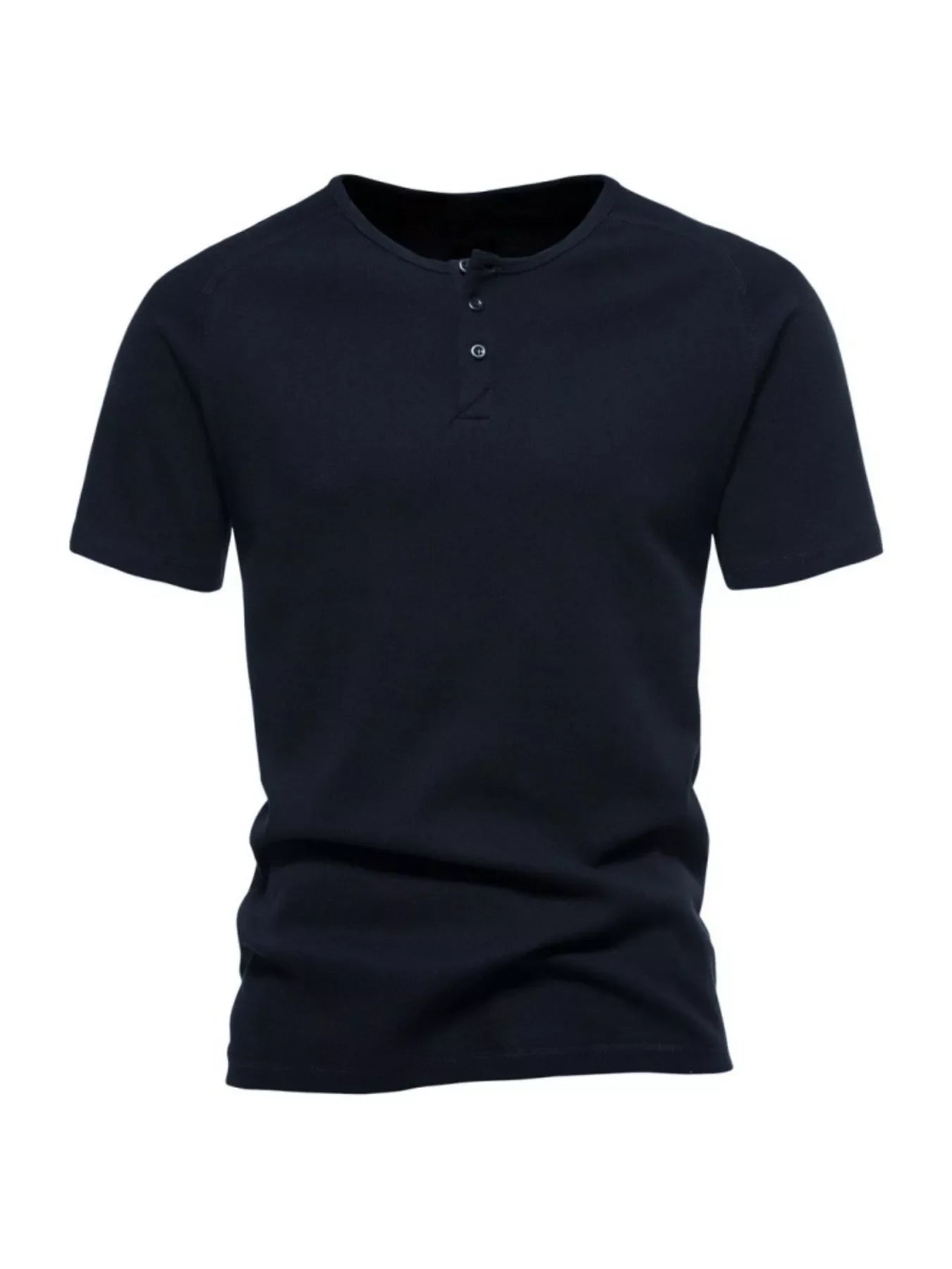 Men's Plus Size Button Detail Casual Henley T-Shirt