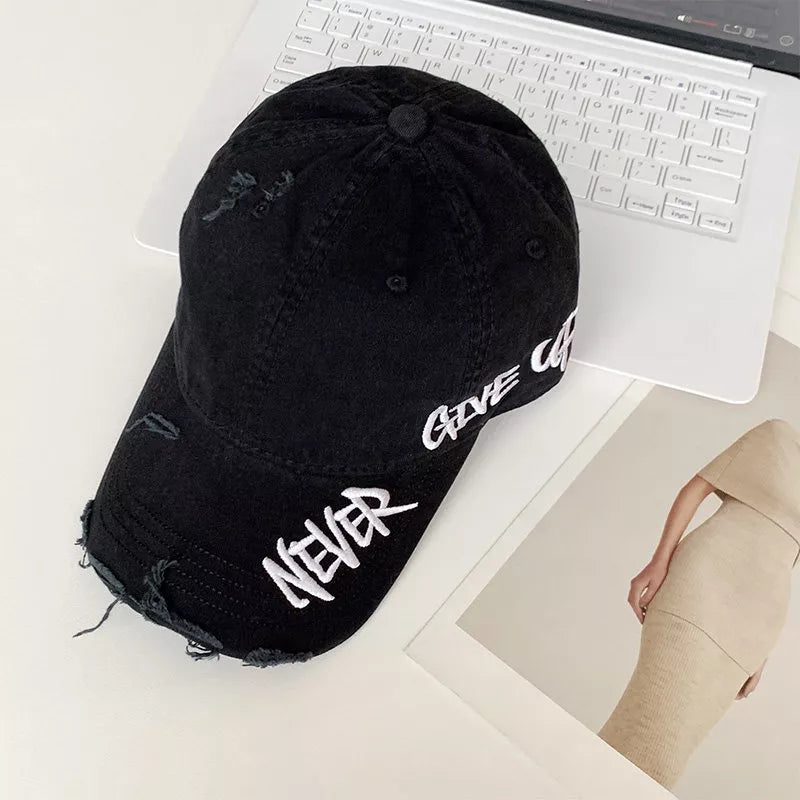 Distressed Embroidered Baseball Cap
