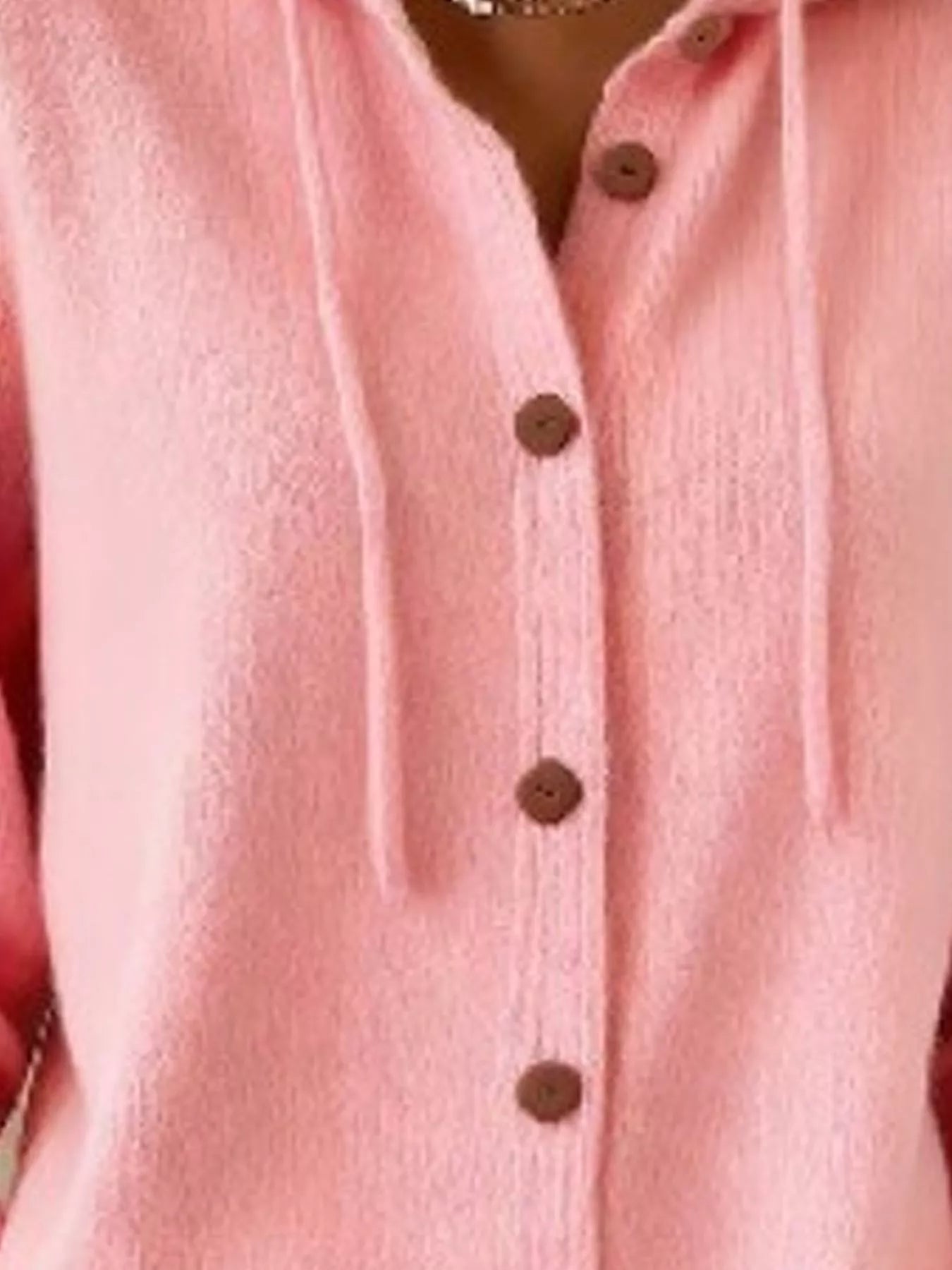 Hooded Button-Up Cardigan