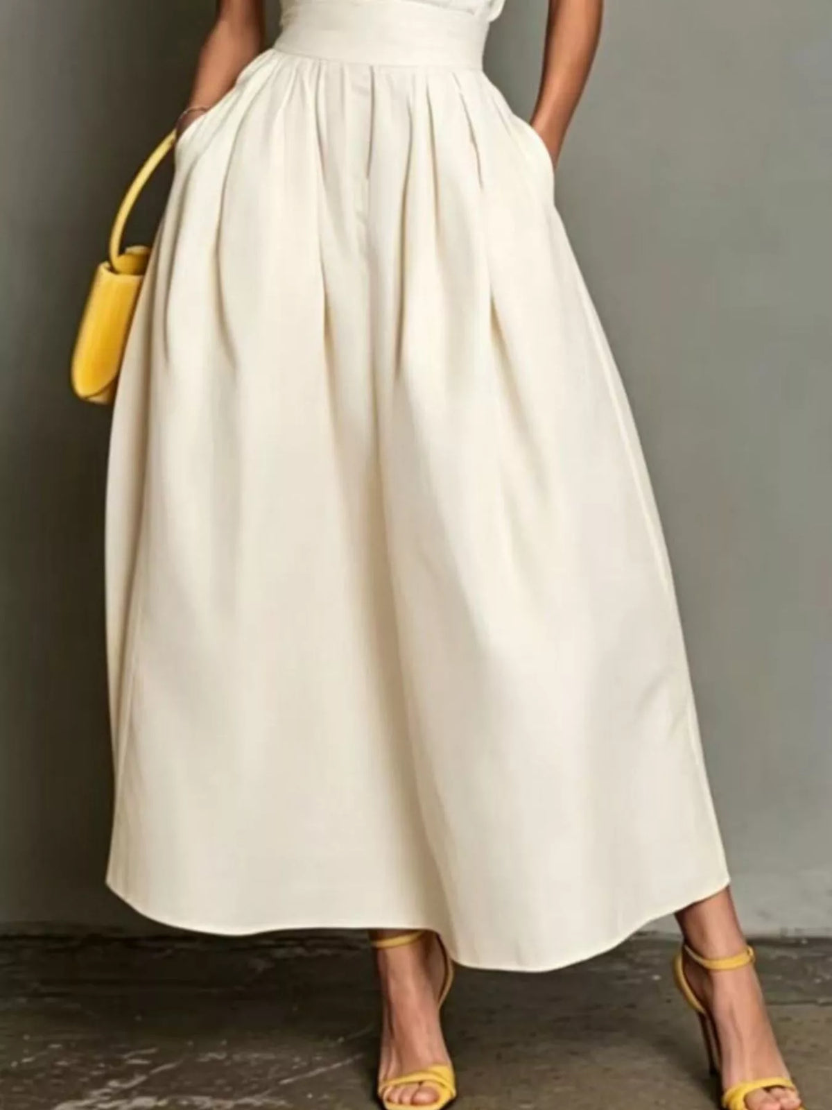 Sleeveless Collared A-Line Midi Dress