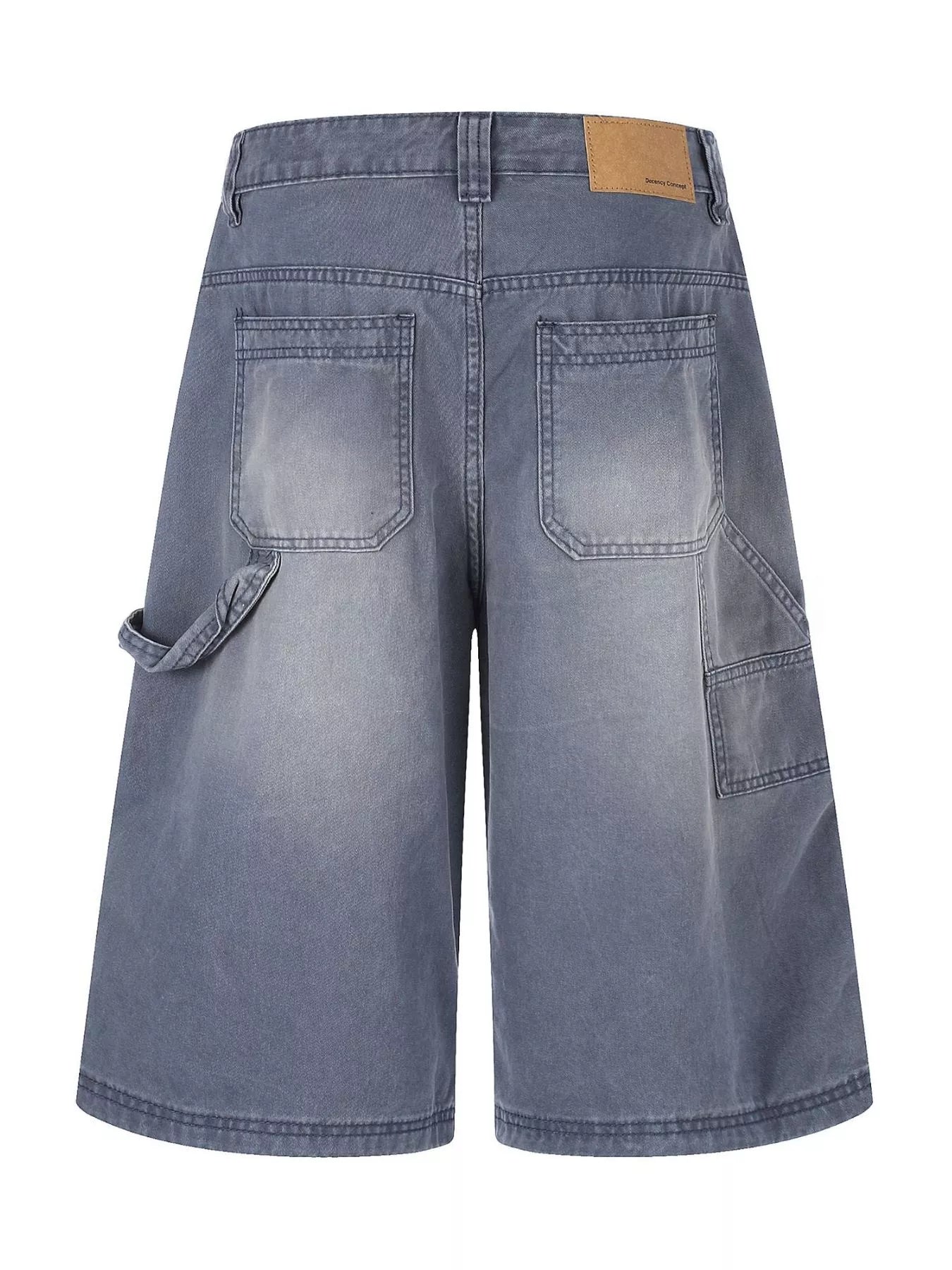 Men's Distressed Wide-Leg Denim Capris