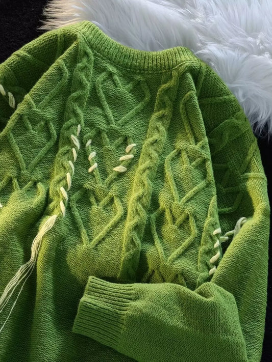 Men's Cable Knit Round Neck Sweater