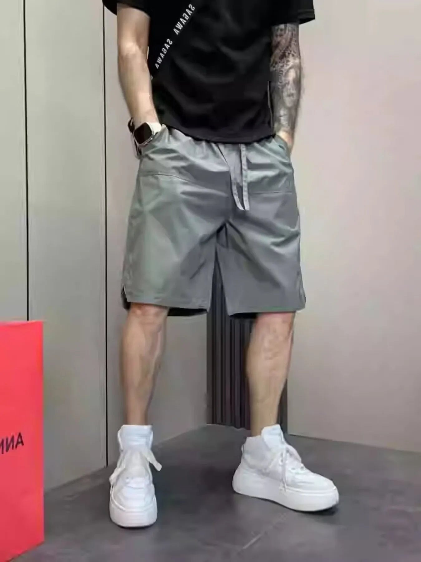 Men's Plus Size Wide Leg Shorts