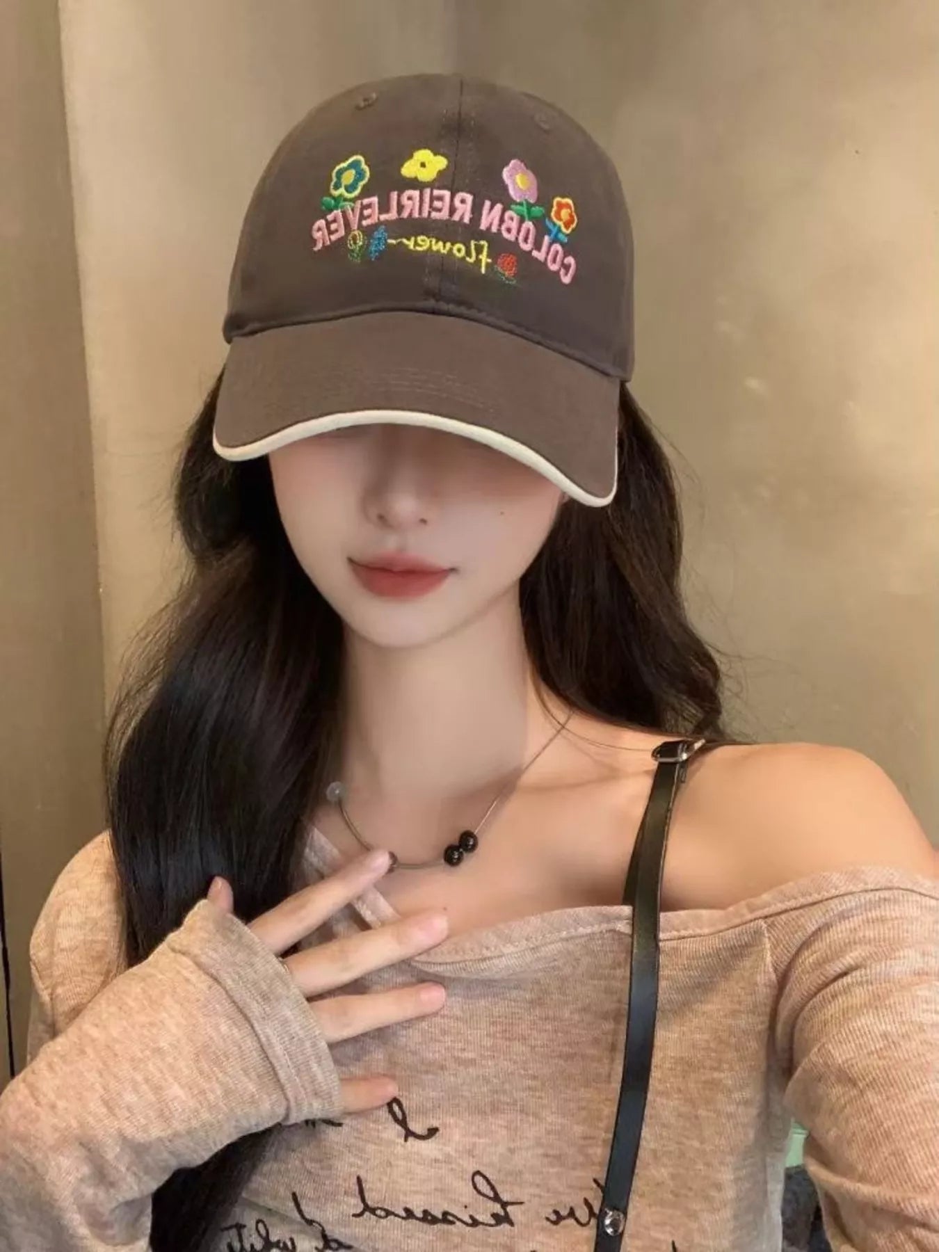 Floral Embroidered Adjustable Baseball Cap