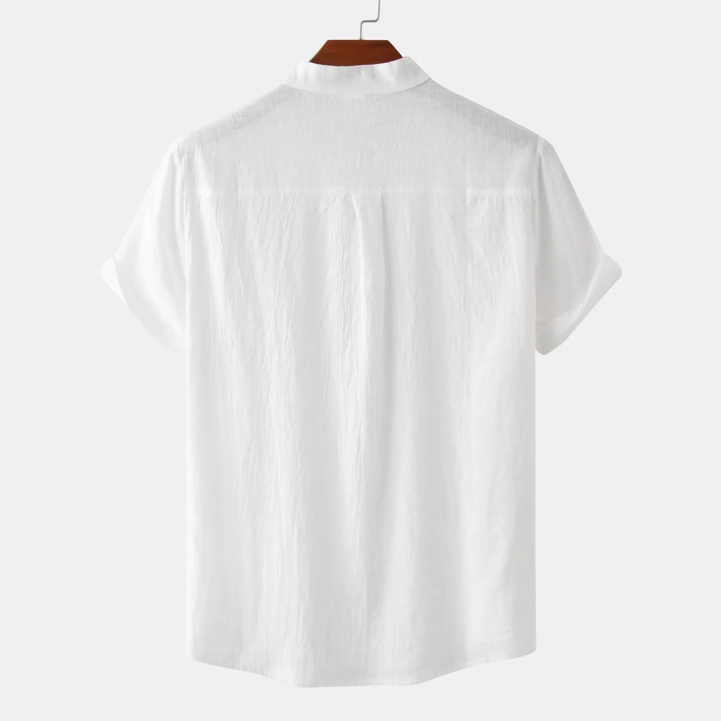 Men's Mandarin Collar Short Sleeve Henley Shirt