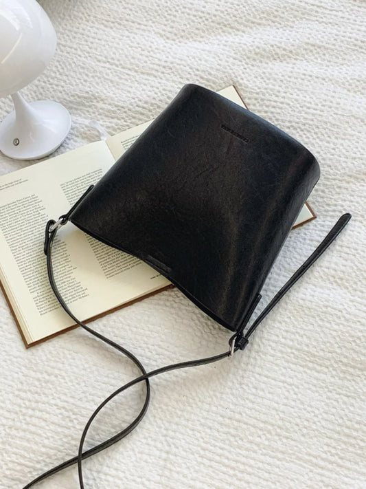 Leather Bucket Crossbody Bag