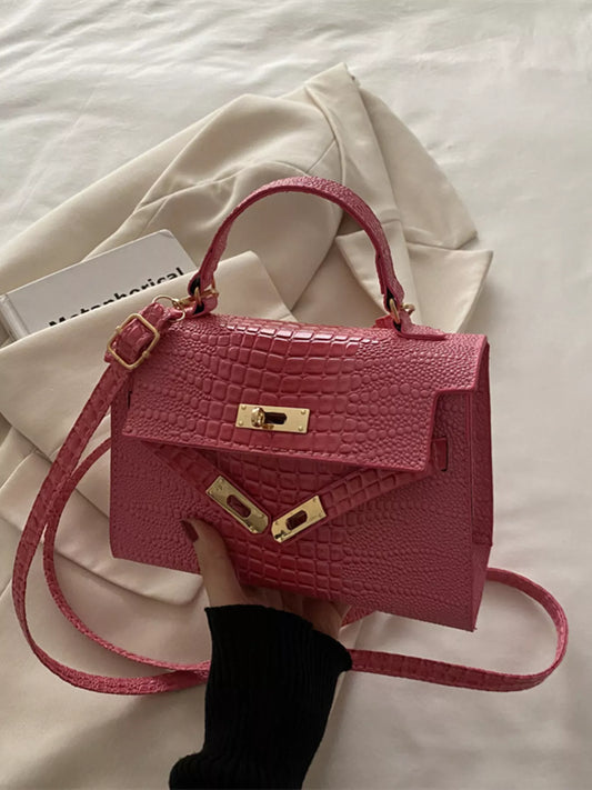 Embossed Flap Crossbody Bag