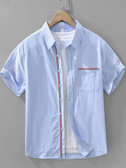 Men's Plus Size Button Up Short Sleeve Shirt