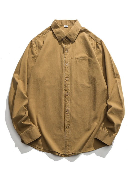 Men's Plus Size Casual Long Sleeve Shirt