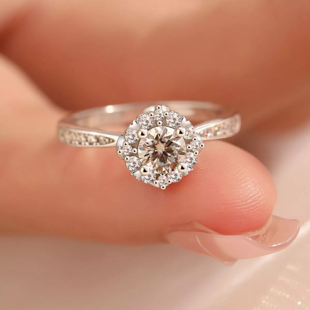 1 Carat 925 Sterling Silver Moissanite Ring