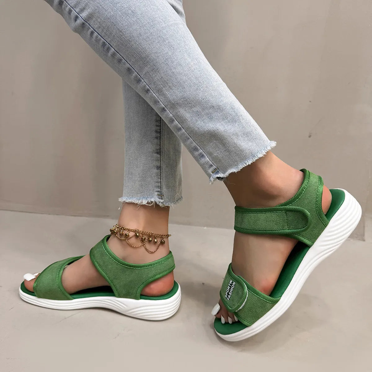 Velcro Strap Open Toe Sandals