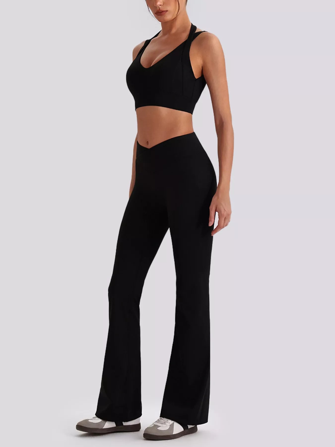 Seamless Criss-Cross V-Neck Tank and Leggings Active Set