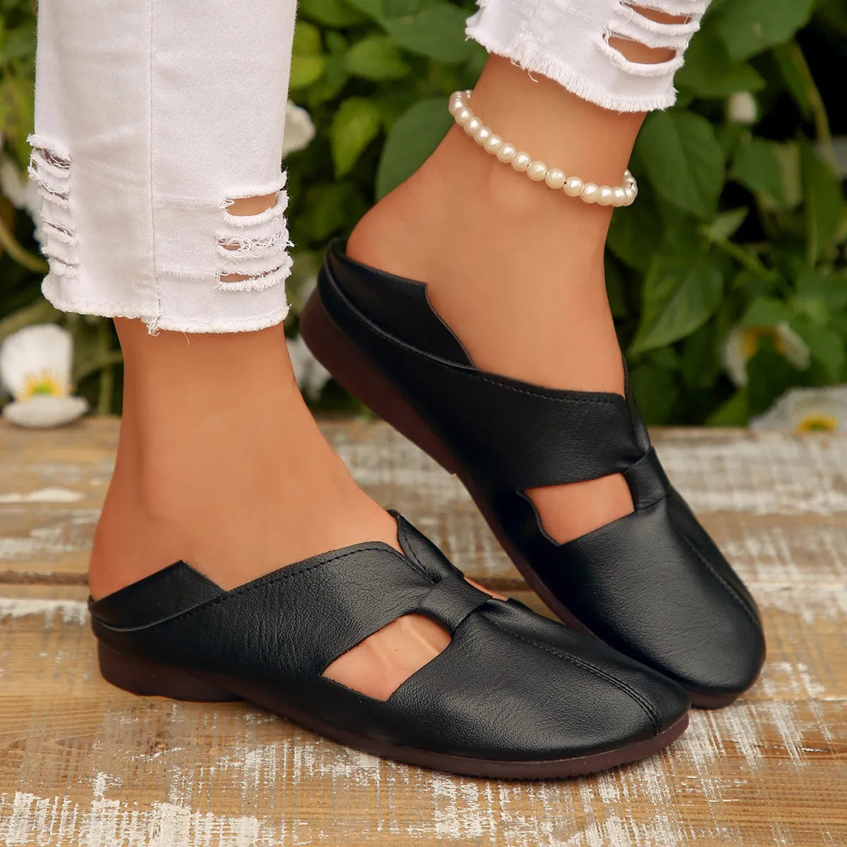 Cutout Flat Sandals