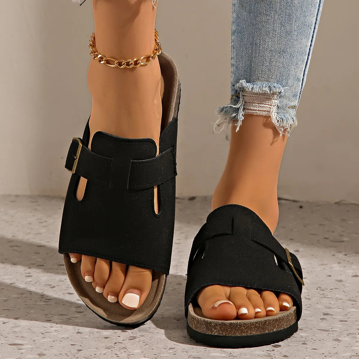 Open Toe Buckle Sandals