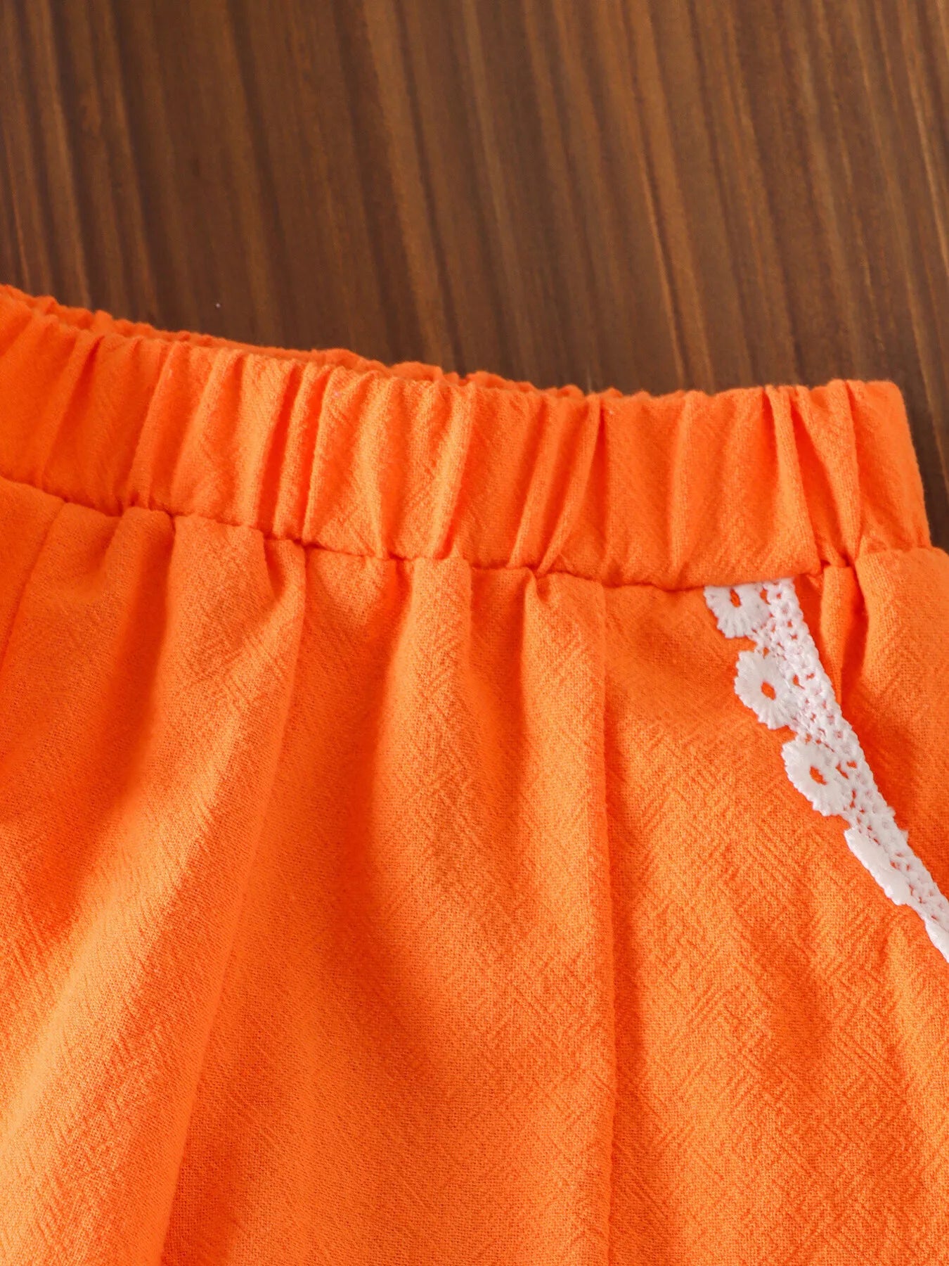Children's Bow Round Neck Top and Shorts Set
