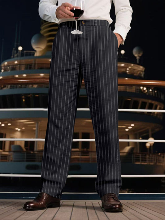 Men's Full Size Striped Wide Leg Pant Plus Size