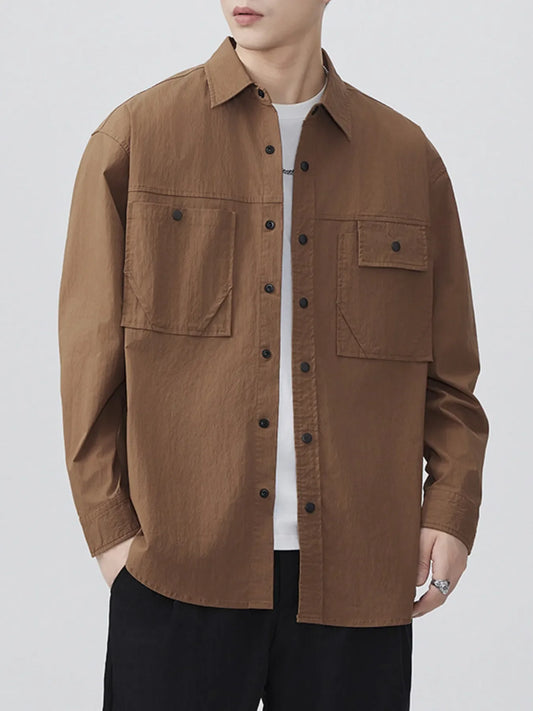 Men's Plus Size Button Up Long Sleeve Shirt