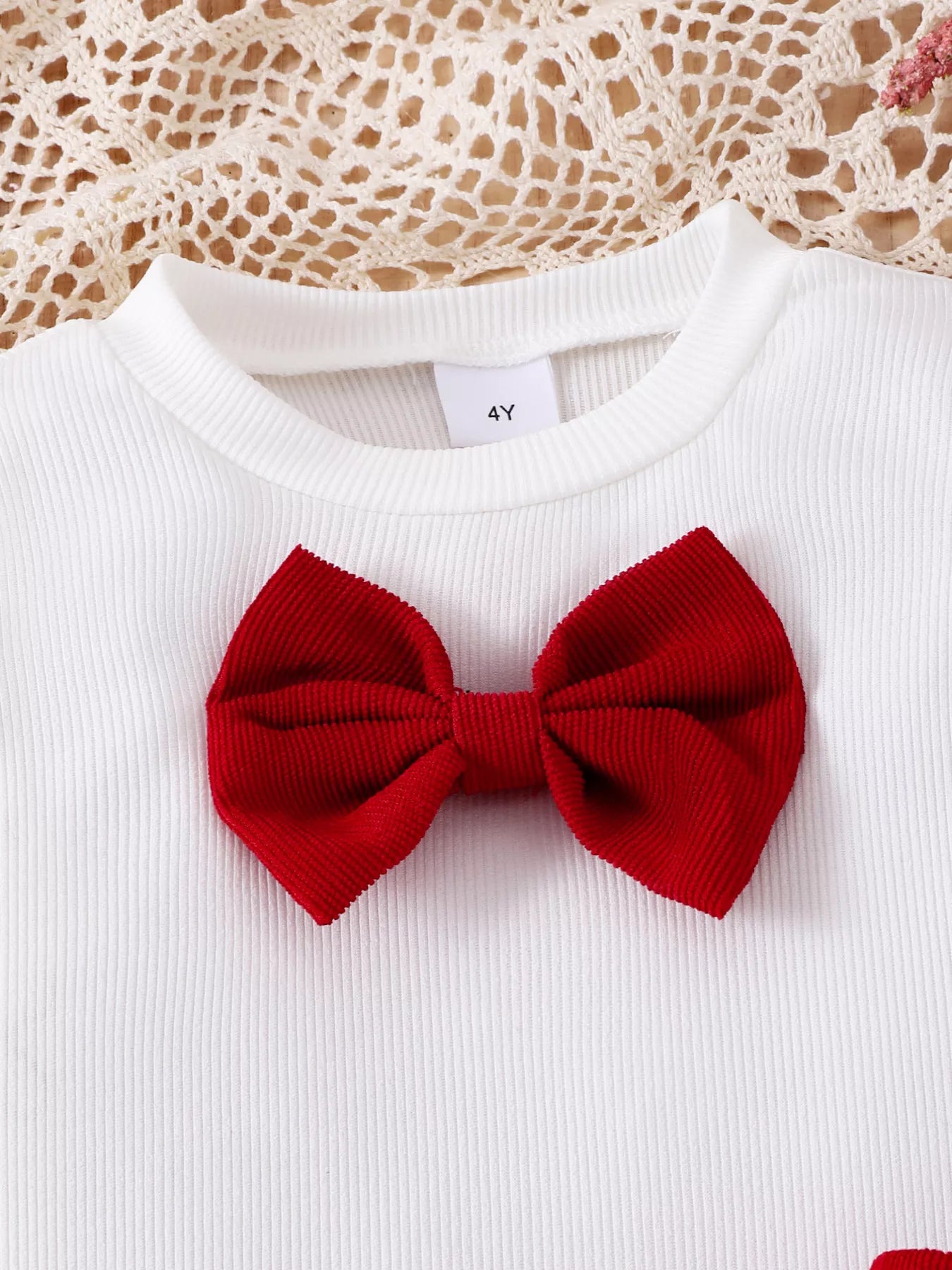 Children's Bow Long Sleeve Top and Skirt Set