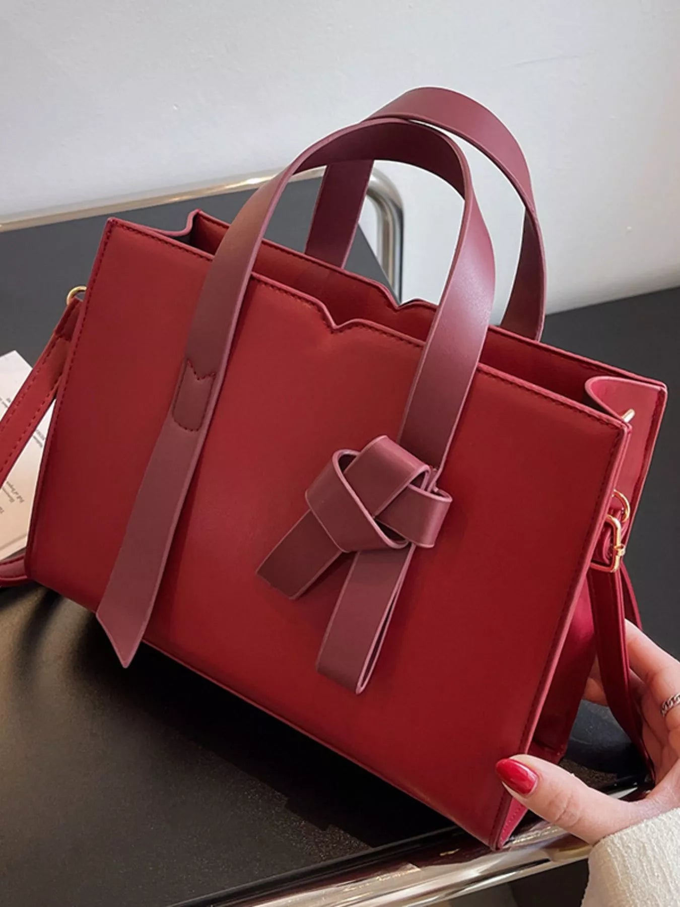 Faux Leather Tote Bag