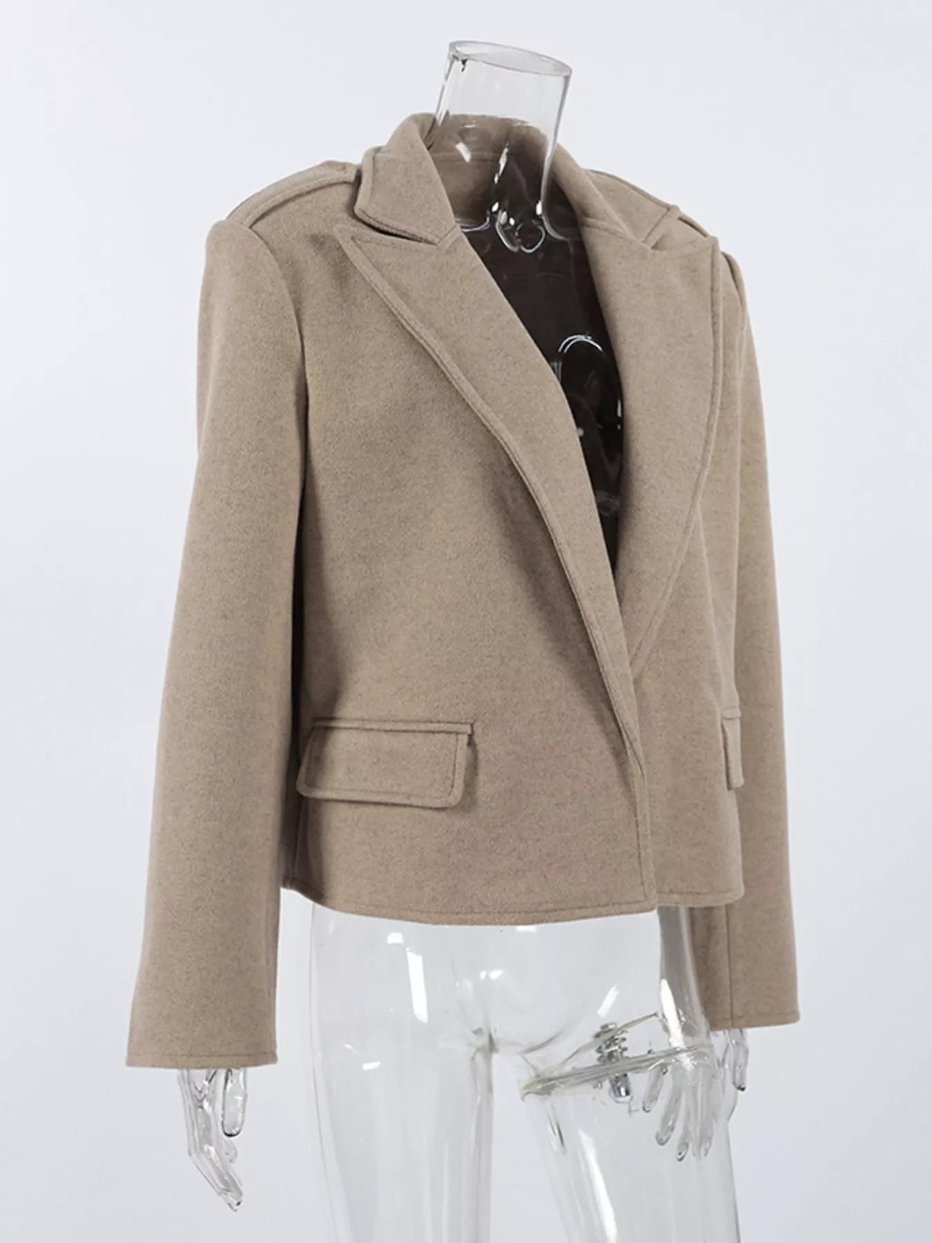 Lapel Collar Cropped Outerwear