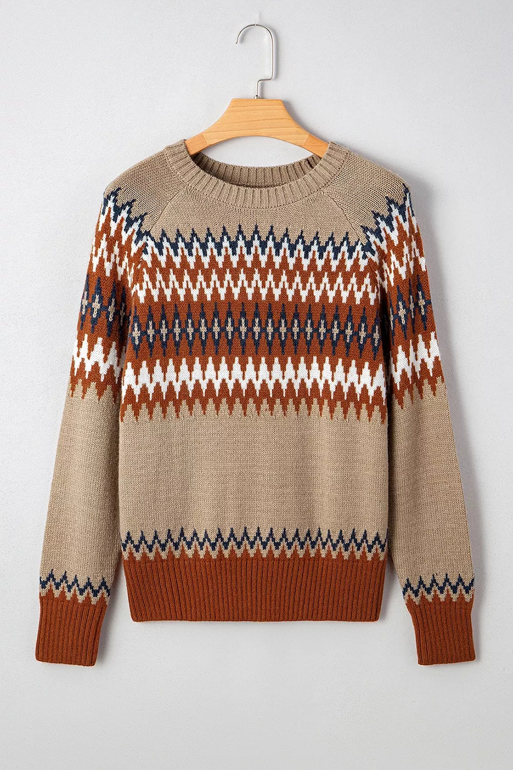 Geometric Pattern Long Sleeve Sweater