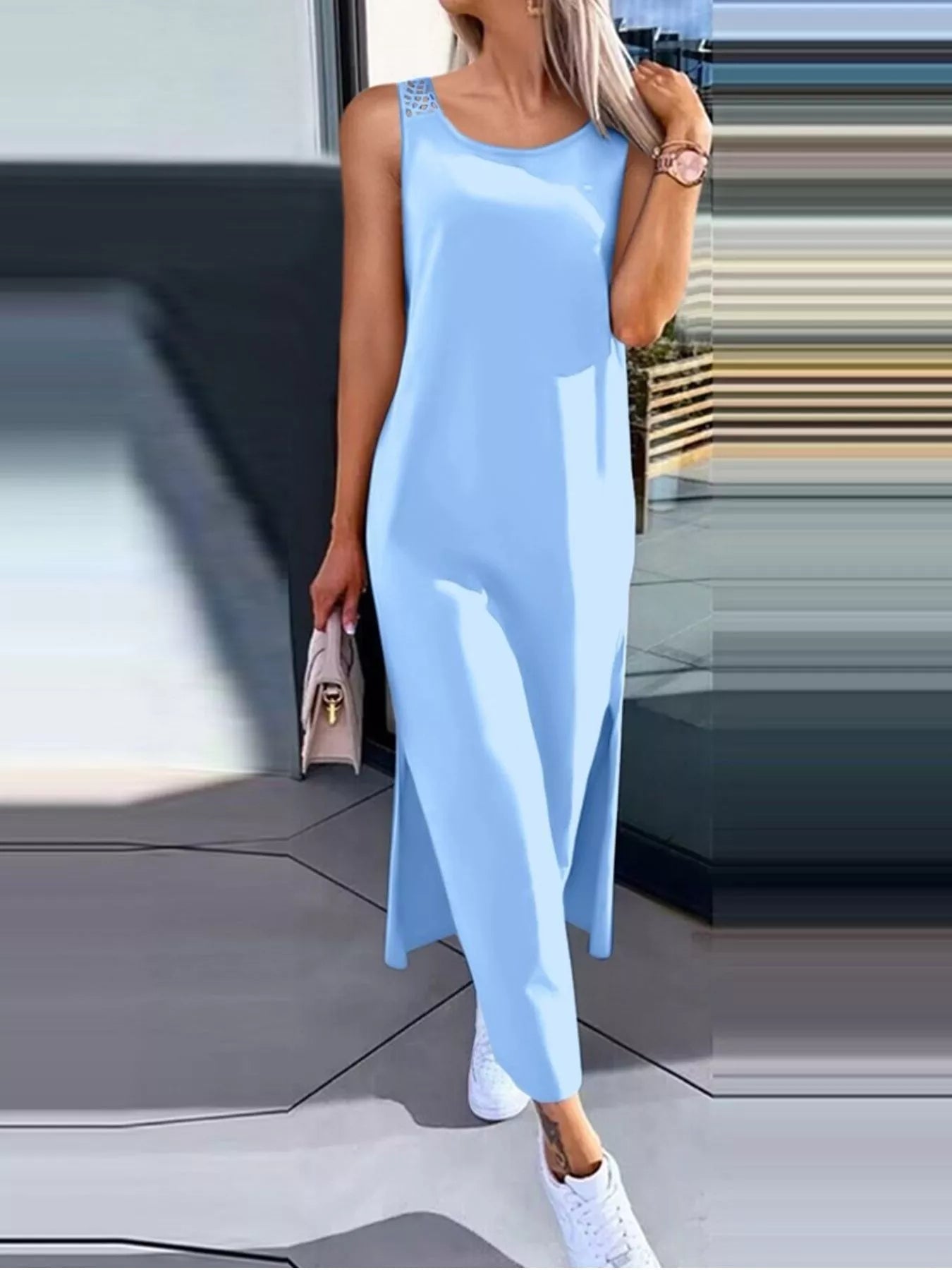 Side Slit Sleeveless Maxi Dress