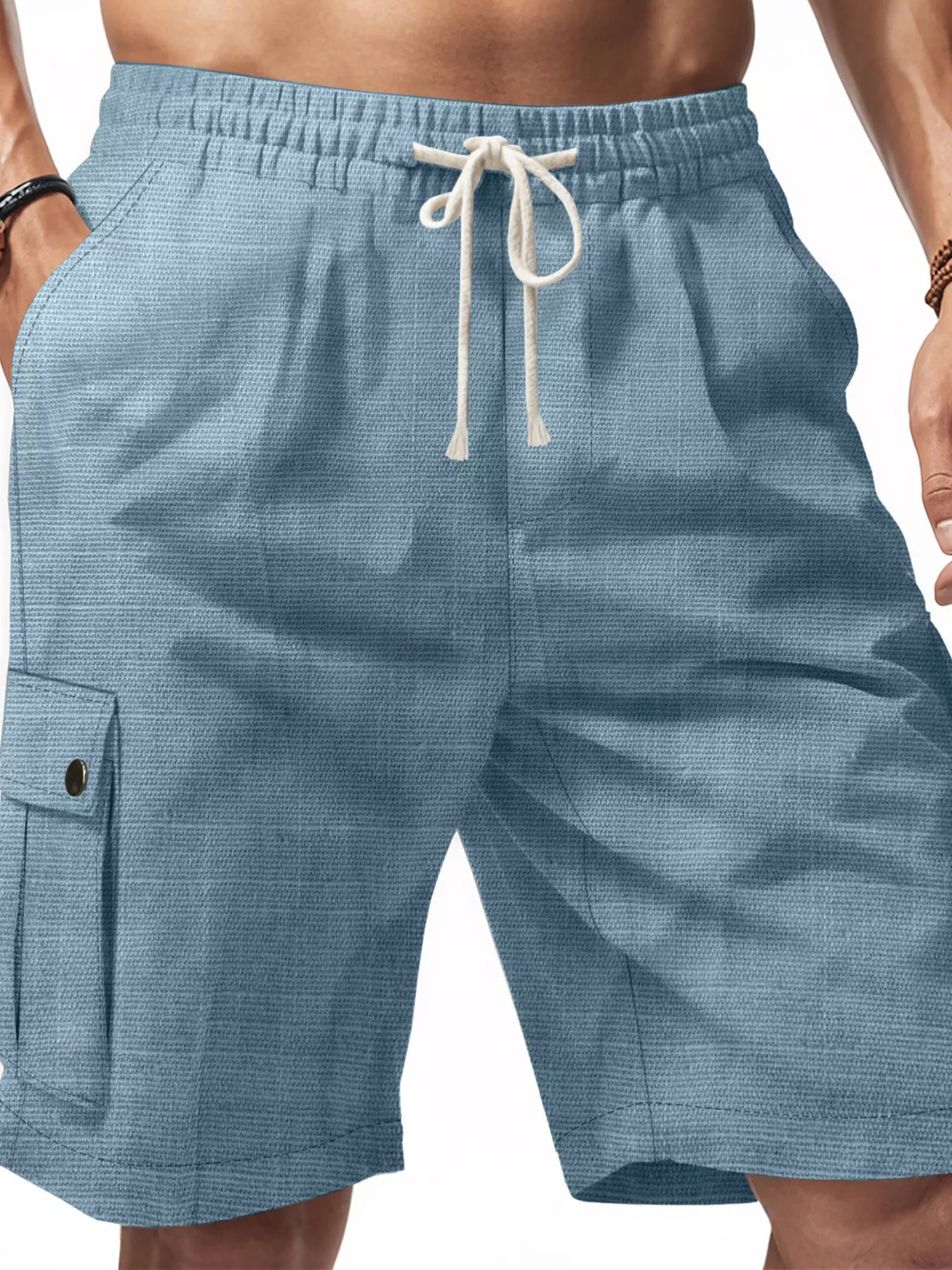 Men's Full Size Casual Drawstring Cargo Shorts Plus Size