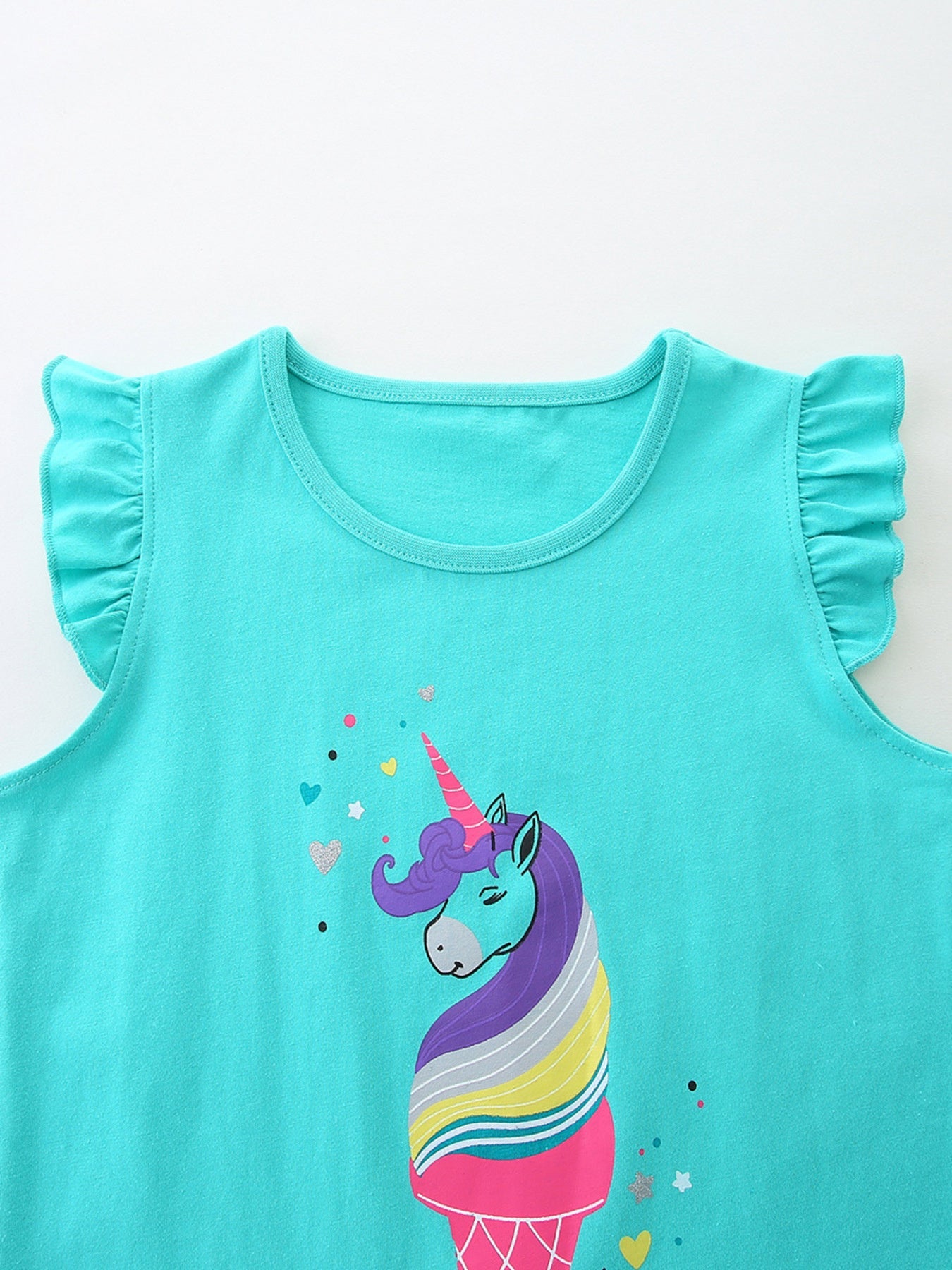 Children's Unicorn Ice Cream Top & Shorts Set
