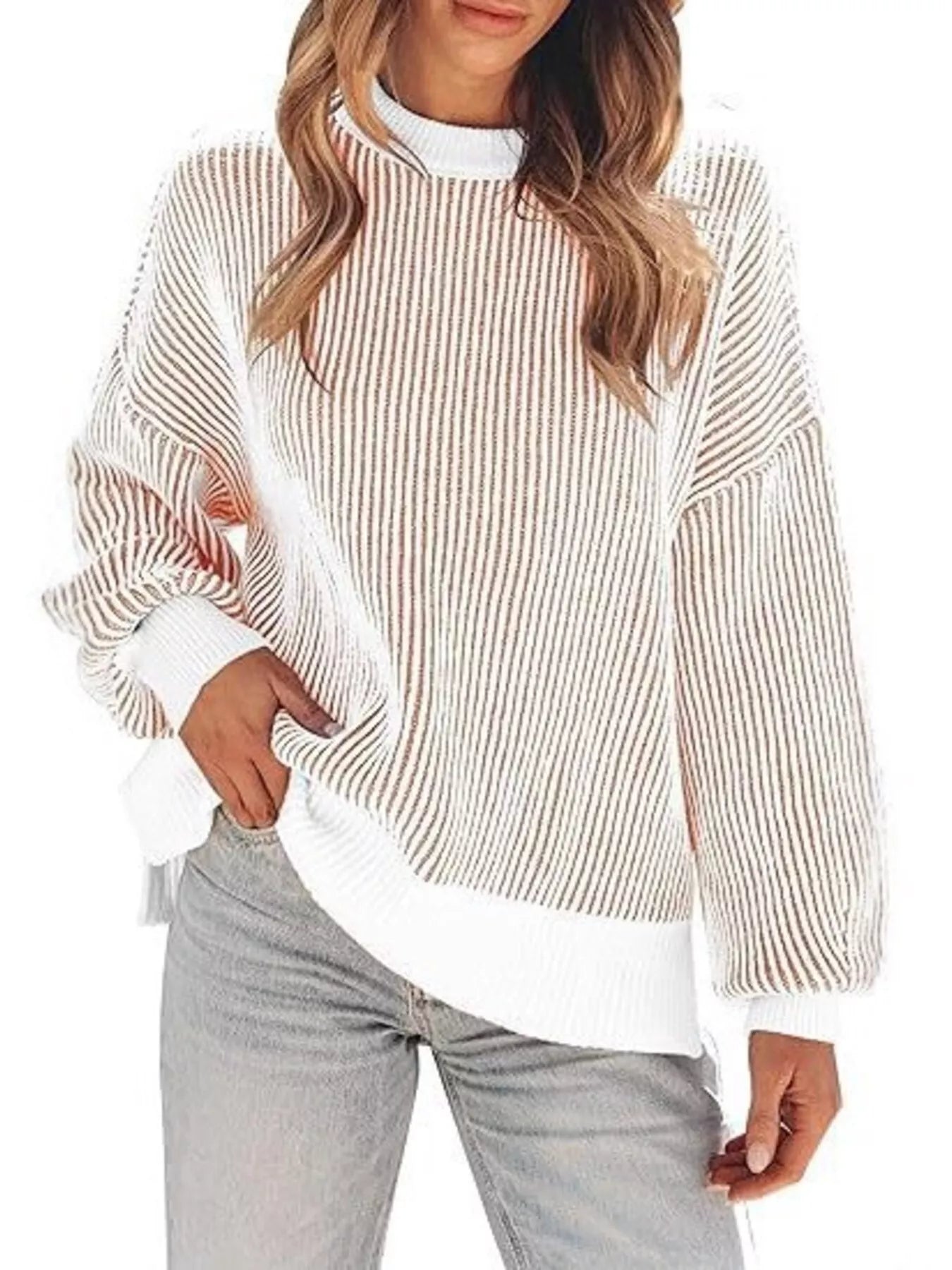 Stripe Dropped Shoulder Sweater