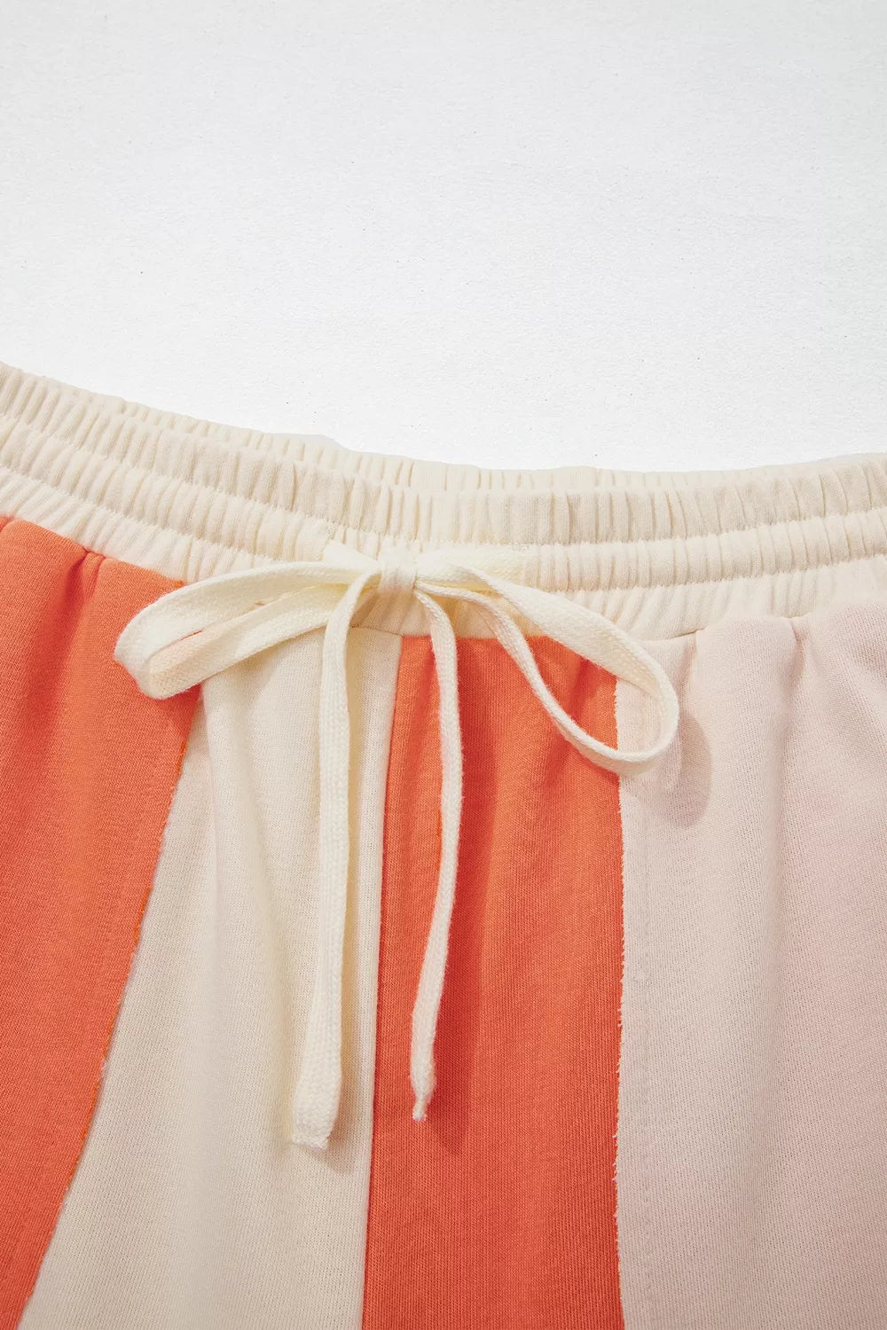 Raw Seam Colorblock Wide Leg Ankle Length Casual Pants