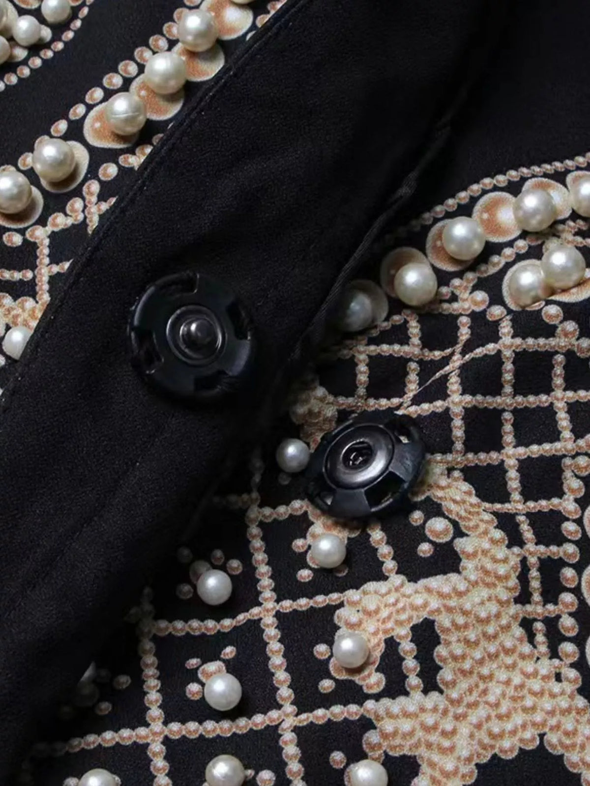 Full Size Embellished Pearl One-Button Blazer Plus Size