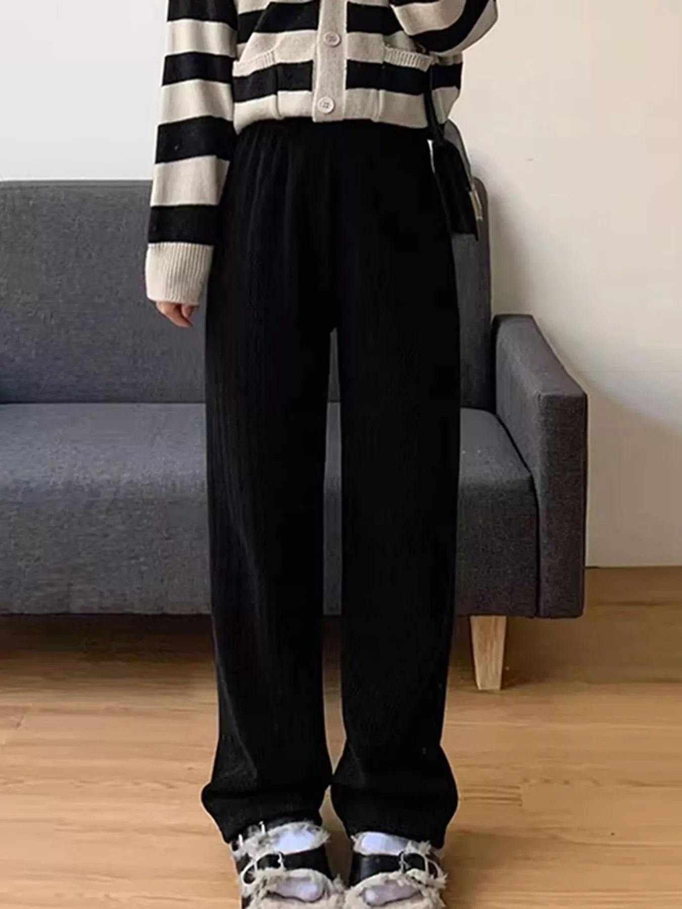 Corduroy Wide-Leg Pants