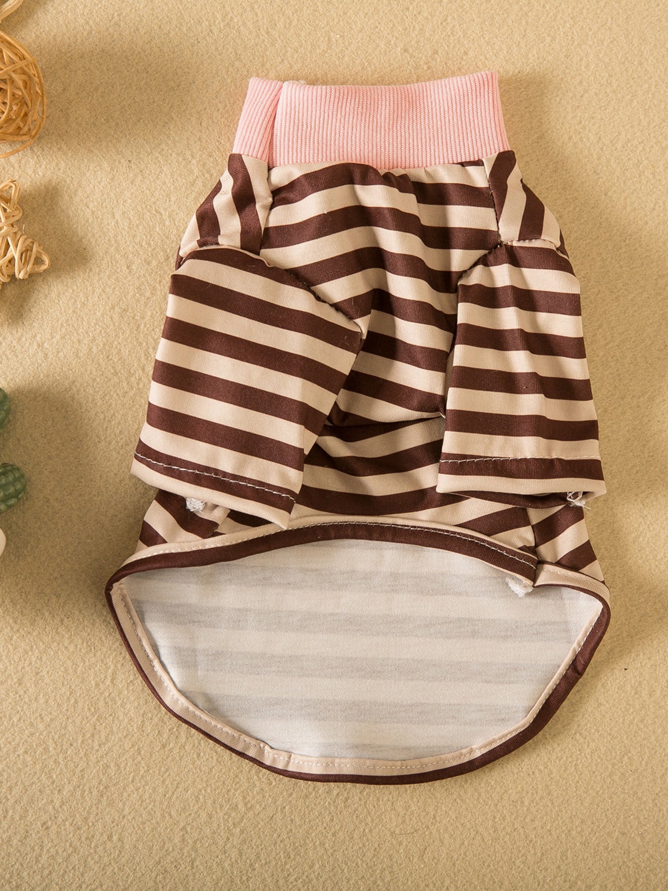 Striped Heart Patch Pet Top