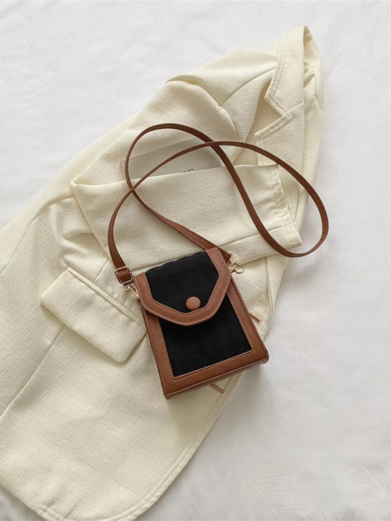 Adjustable Strap Flap Crossbody Bag