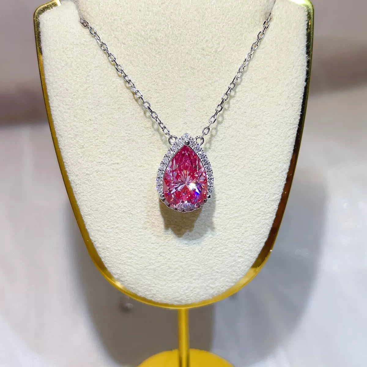 5 Carat 925 Sterling Silver Moissanite Pendant Necklace